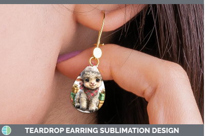 Sheep Teardrop Earrings Farm Christmas Santa Sublimation Ear