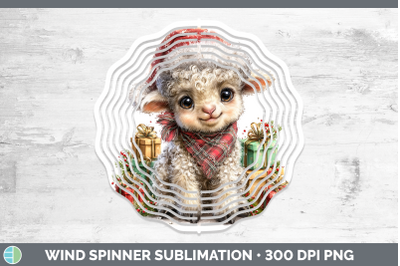Sheep Wind Spinner Farm Christmas Santa Sublimation Spinner