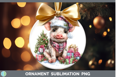 Pig Ornament Farm Christmas Santa Sublimation Bauble Designs