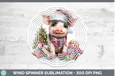 Pig Wind Spinner Farm Christmas Santa Sublimation Spinner De