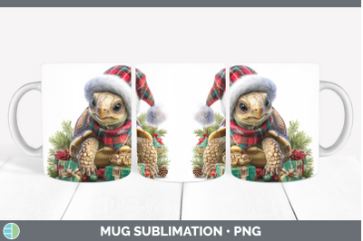 Tortoise Mug Wrap Farm Christmas Santa Sublimation Coffee Cu