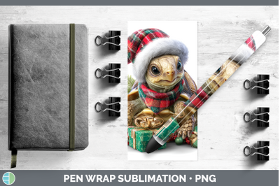 Tortoise Pen Wrap Farm Christmas Santa Sublimation Pen Desig