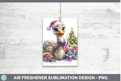 Ostrich Air Freshener Farm Christmas Santa Sublimation Car S