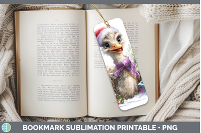 Ostrich Bookmark Farm Christmas Santa Sublimation Printable