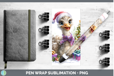 Ostrich Pen Wrap Farm Christmas Santa Sublimation Pen Design