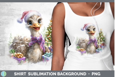 Ostrich Shirt Farm Christmas Santa Sublimation Background De
