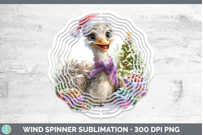 Ostrich Wind Spinner Farm Christmas Santa Sublimation Spinne