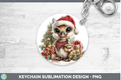 Emu Keychain Farm Christmas Santa Sublimation Keyring Design