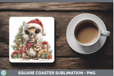 Emu Square Coaster Farm Christmas Santa Sublimation Drink Ma