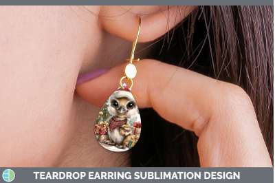 Emu Teardrop Earrings Farm Christmas Santa Sublimation Earri