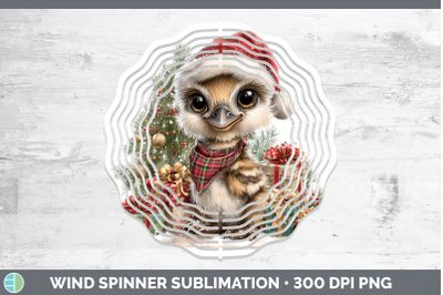 Emu Wind Spinner Farm Christmas Santa Sublimation Spinner De