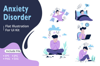 Flat illustration of anxiety disorder