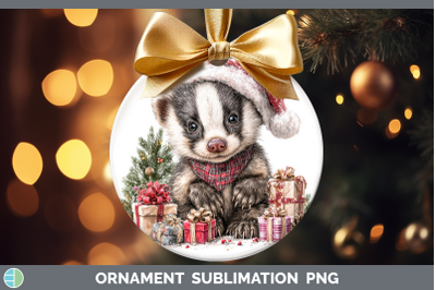 Badger Ornament Woodland Christmas Santa Sublimation Bauble