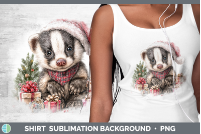 Badger Shirt Woodland Christmas Santa Sublimation Background