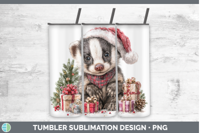 Badger Tumbler Woodland Christmas Santa Sublimation 20 oz Sk