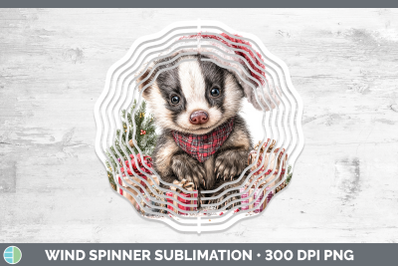 Badger Wind Spinner Woodland Christmas Santa Sublimation Spi