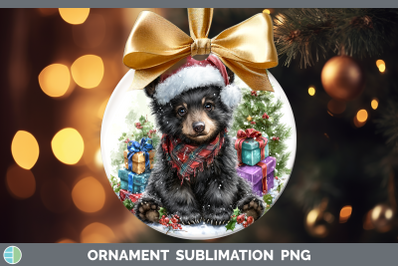 Black Bear Ornament Woodland Christmas Santa Sublimation Bau