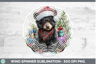 Black Bear Wind Spinner Woodland Christmas Santa Sublimation