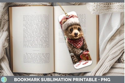 Grizzly Bear Bookmark Woodland Christmas Santa Sublimation P
