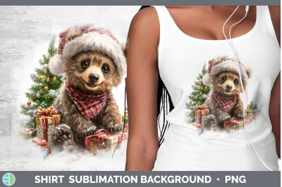 Grizzly Bear Shirt Woodland Christmas Santa Sublimation Back