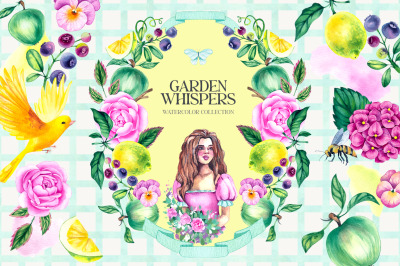 Garden Whispers Watercolor clipart