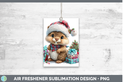 Beaver Air Freshener Woodland Christmas Santa Sublimation Ca
