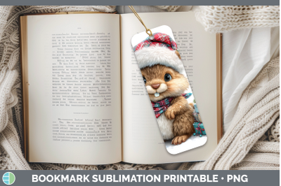 Beaver Bookmark Woodland Christmas Santa Sublimation Printab