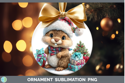 Beaver Ornament Woodland Christmas Santa Sublimation Bauble