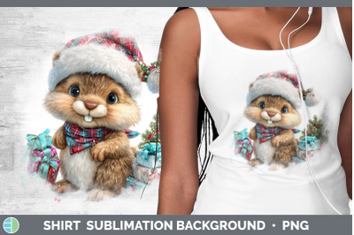 Beaver Shirt Woodland Christmas Santa Sublimation Background