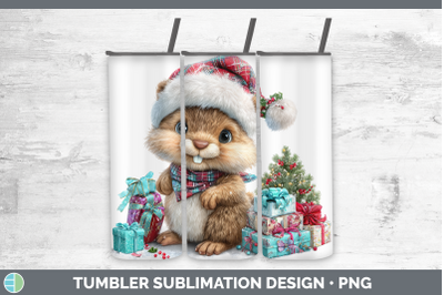 Beaver Tumbler Woodland Christmas Santa Sublimation 20 oz Sk