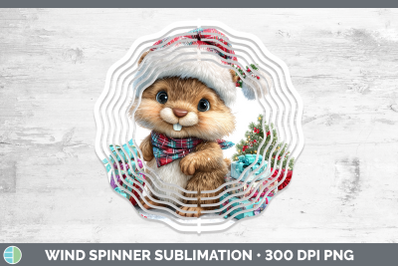 Beaver Wind Spinner Woodland Christmas Santa Sublimation Spi