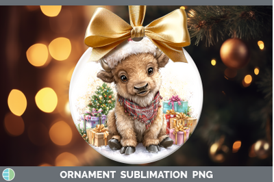 Bison Ornament Woodland Christmas Santa Sublimation Bauble D