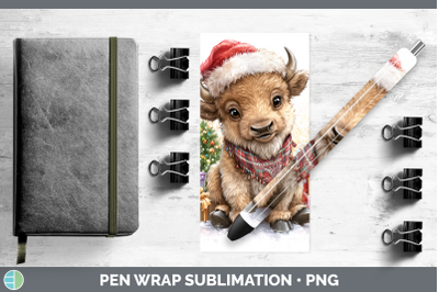 Bison Pen Wrap Woodland Christmas Santa Sublimation Pen Desi