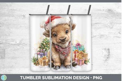 Bison Tumbler Woodland Christmas Santa Sublimation 20 oz Ski