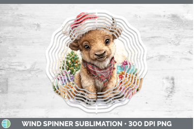 Bison Wind Spinner Woodland Christmas Santa Sublimation Spin