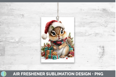 Chipmunk Air Freshener Woodland Christmas Santa Sublimation