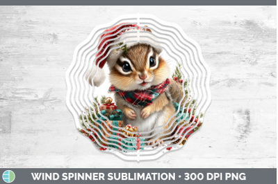 Chipmunk Wind Spinner Woodland Christmas Santa Sublimation S