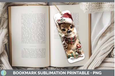 Deer Bookmark Woodland Christmas Santa Sublimation Printable