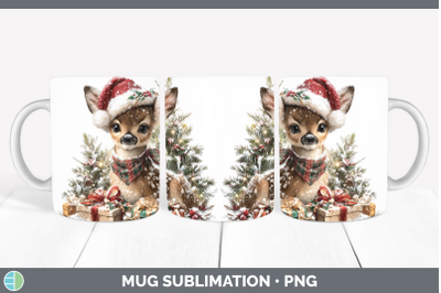 Deer Mug Wrap Woodland Christmas Santa Sublimation Coffee Cu