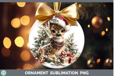 Deer Ornament Woodland Christmas Santa Sublimation Bauble De