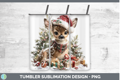 Deer Tumbler Woodland Christmas Santa Sublimation 20 oz Skin