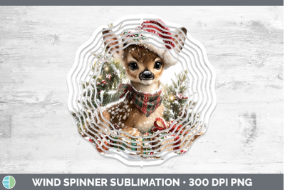 Deer Wind Spinner Woodland Christmas Santa Sublimation Spinn