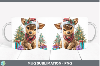 Elk Mug Wrap Woodland Christmas Santa Sublimation Coffee Cup