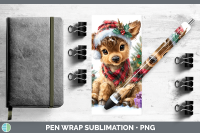 Elk Pen Wrap Woodland Christmas Santa Sublimation Pen Design