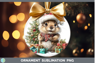 Groundhog Ornament Woodland Christmas Santa Sublimation Baub