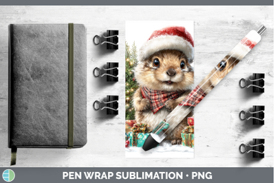 Groundhog Pen Wrap Woodland Christmas Santa Sublimation Pen
