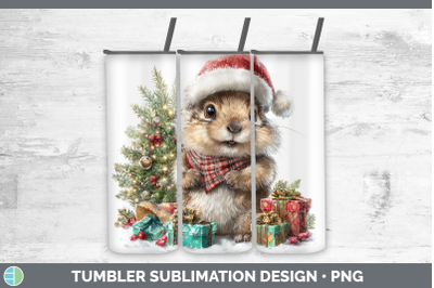 Groundhog Tumbler Woodland Christmas Santa Sublimation 20 oz