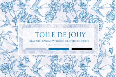 Toile de jouy wedding blue