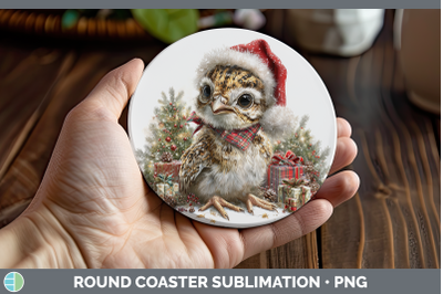Grouse Round Coaster Woodland Christmas Santa Sublimation Co