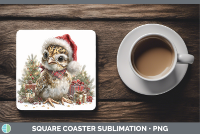 Grouse Square Coaster Woodland Christmas Santa Sublimation D